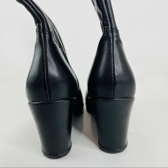 JOHNSTON & MURPHY Black Leather Pull On Calf Boots - Picture 6 of 10